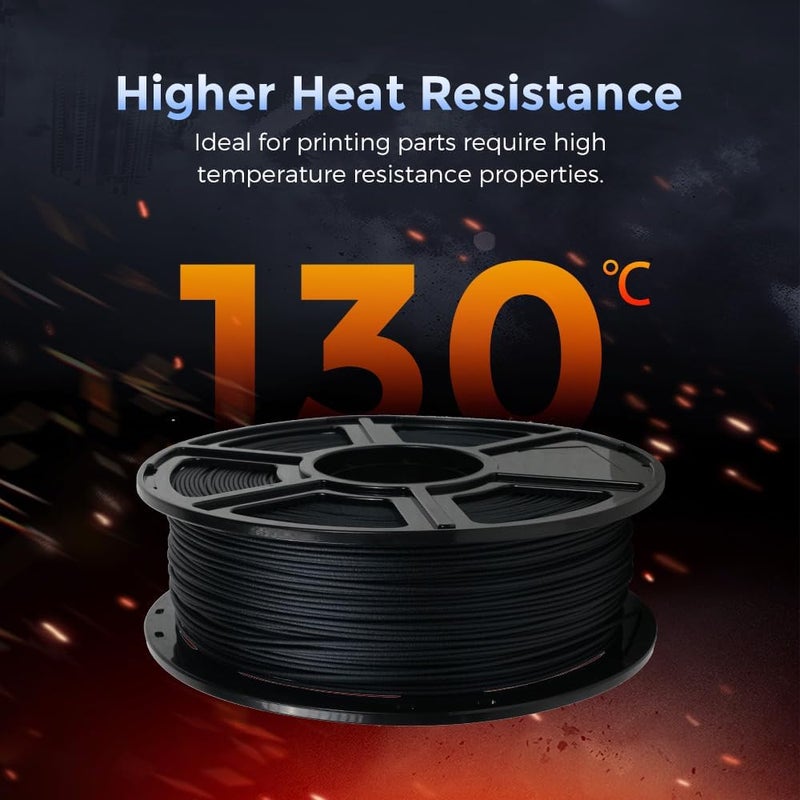 FLASHFORGE Carbon Fiber PETG Filament 1.75mm, Carbon Fiber PETG 3D Printer Filament, 1KG Spool Dimensional Accuracy +/- 0.02mm, Lightweight & Heat-Resistant & Moisture Free (Black) - Image 3